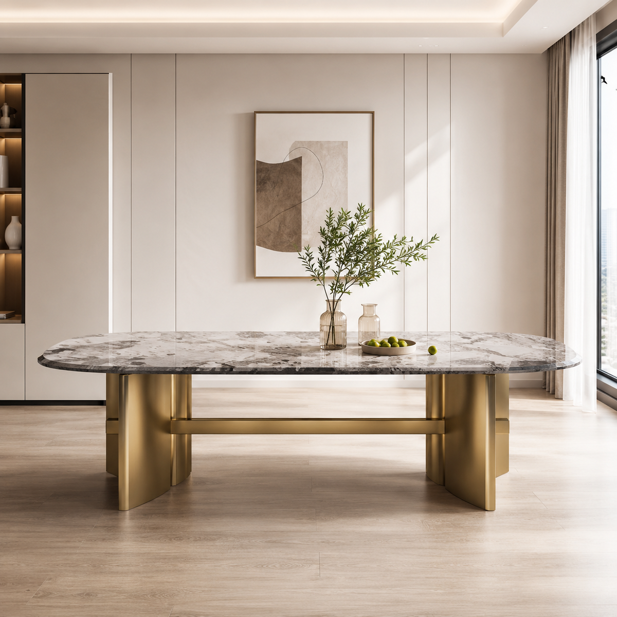 Lucca Rectangular Luxury Stone Dining Table