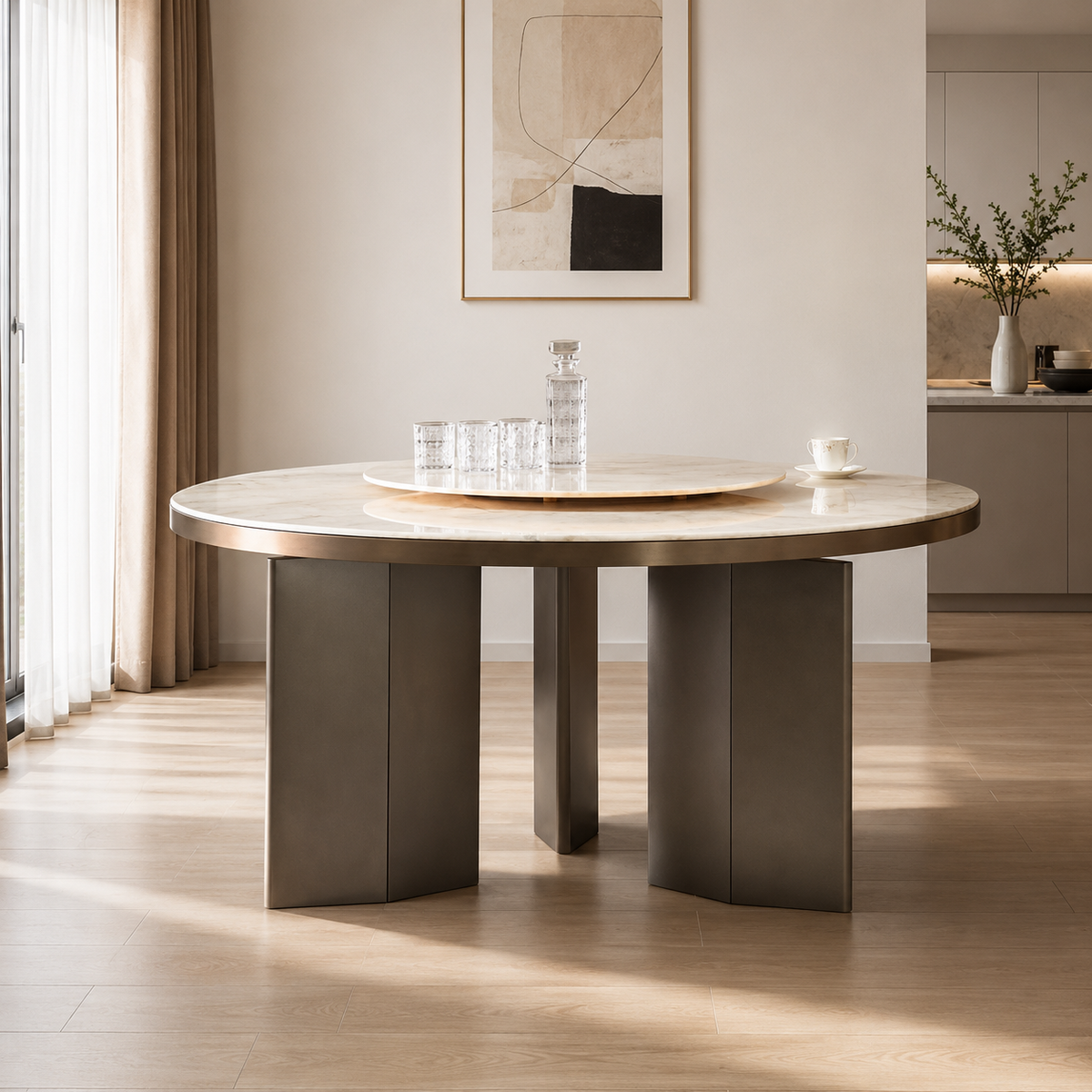 Mondrian Round Luxury Stone Dining Table