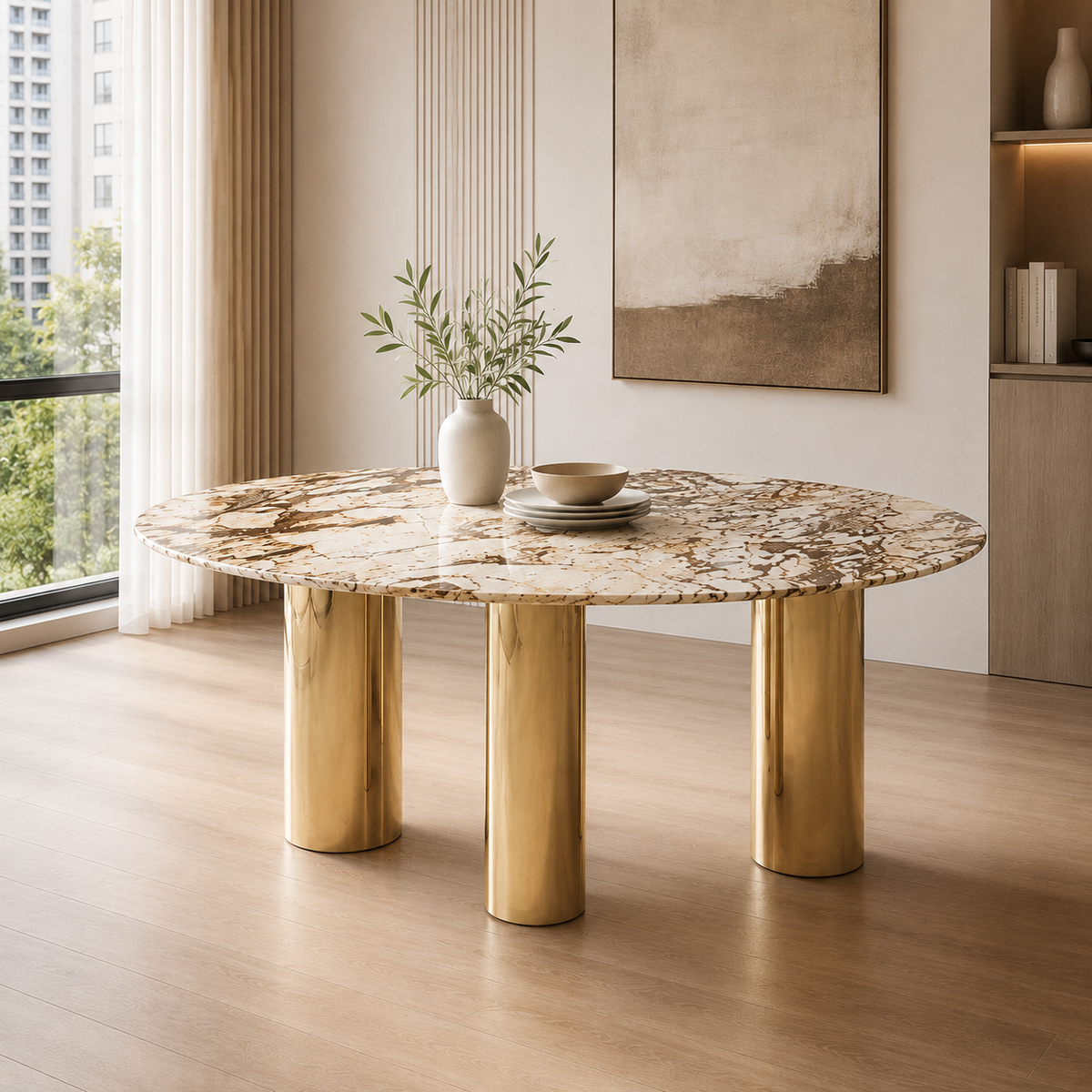 Aurevane Pandora Luxury Stone Dining Table