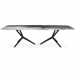 Hargrove Oreo Grey Luxury Stone Dining Table