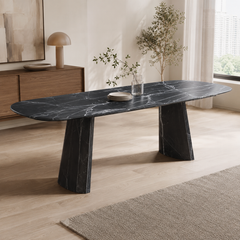Noirvane White Roots Oval Luxury Stone Dining Table