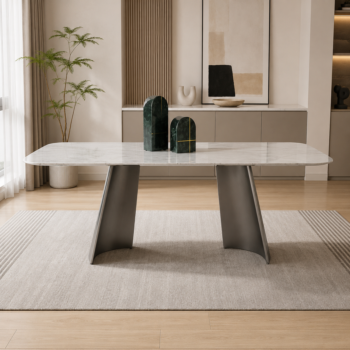 Arcavelle White Luxury Stone Dining Table