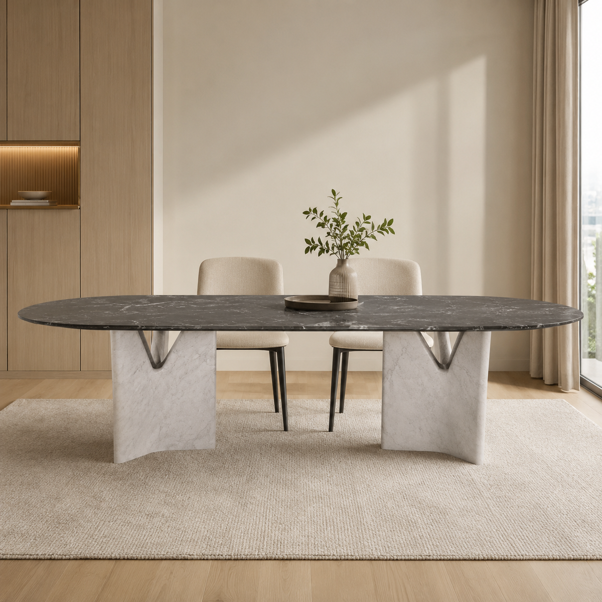 Infinitree Grey Luxury Stone Dining Table