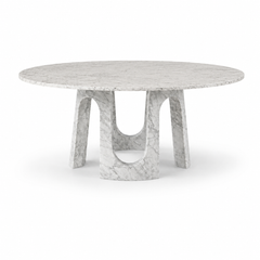 Archevella Arabescato Round Luxury Stone Dining Table