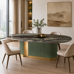 Leovaire Oval Luxury Stone Dining Table