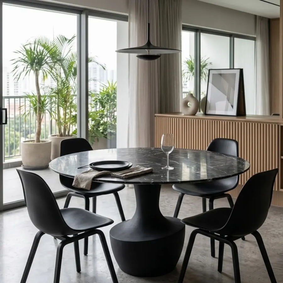 Anforelle Sculptural Round Luxury Stone Dining Table