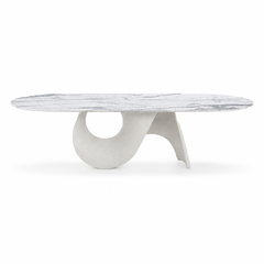 Seaselle Sculptural Oval Luxury Stone Dining Table