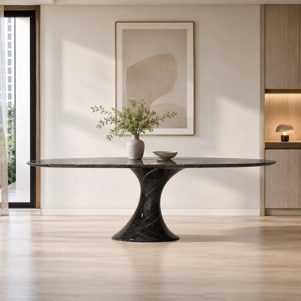 Orvieto Elliptical Luxury Stone Dining Table