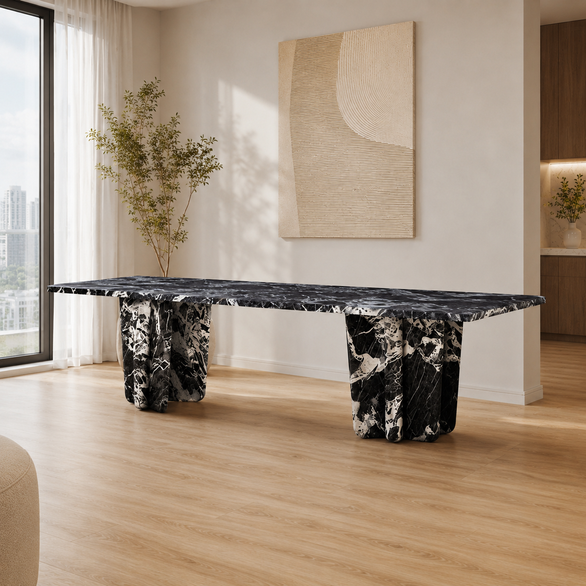 Bergamo Rectangular Luxury Stone Dining Table