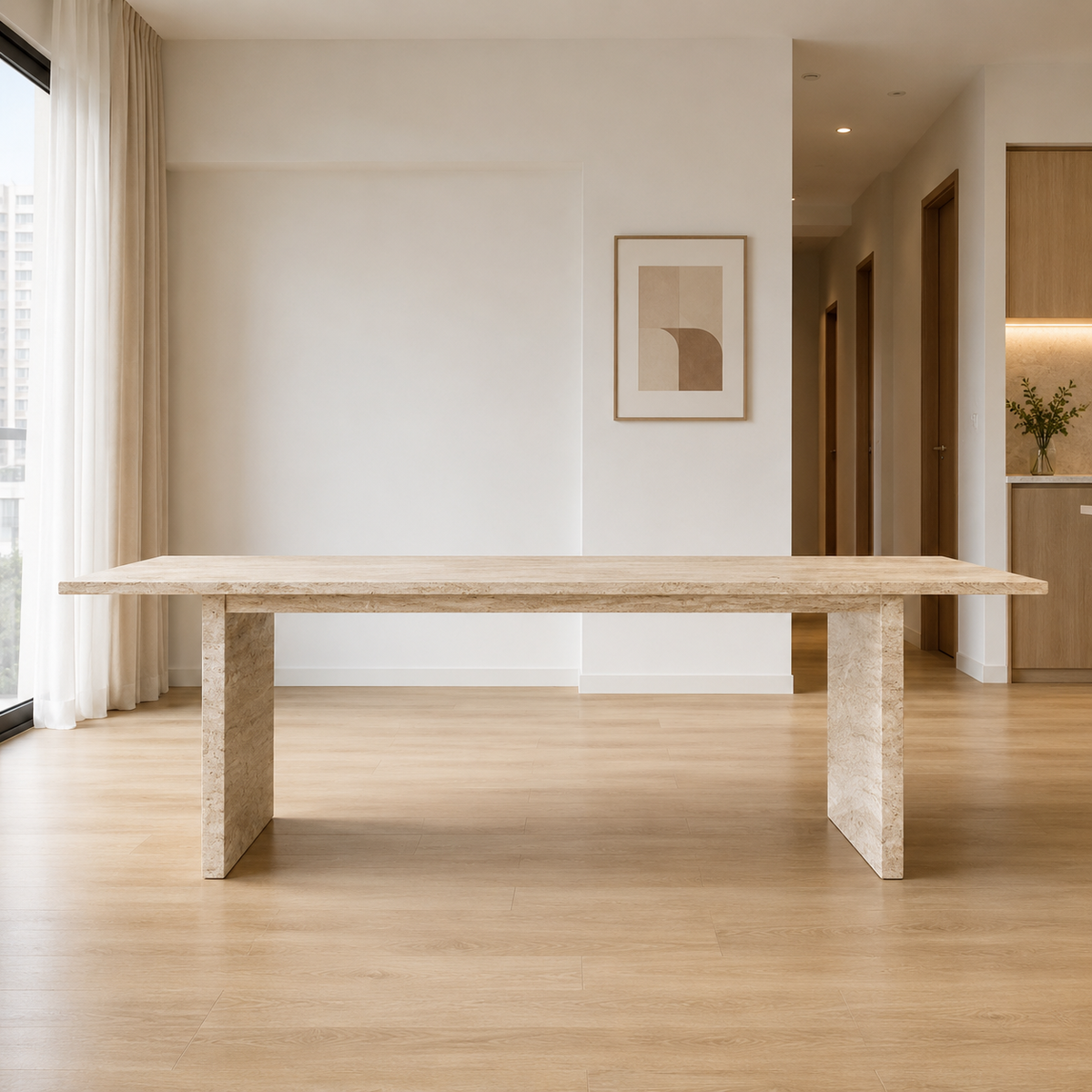 Modena Rectangular Travertine Dining Table