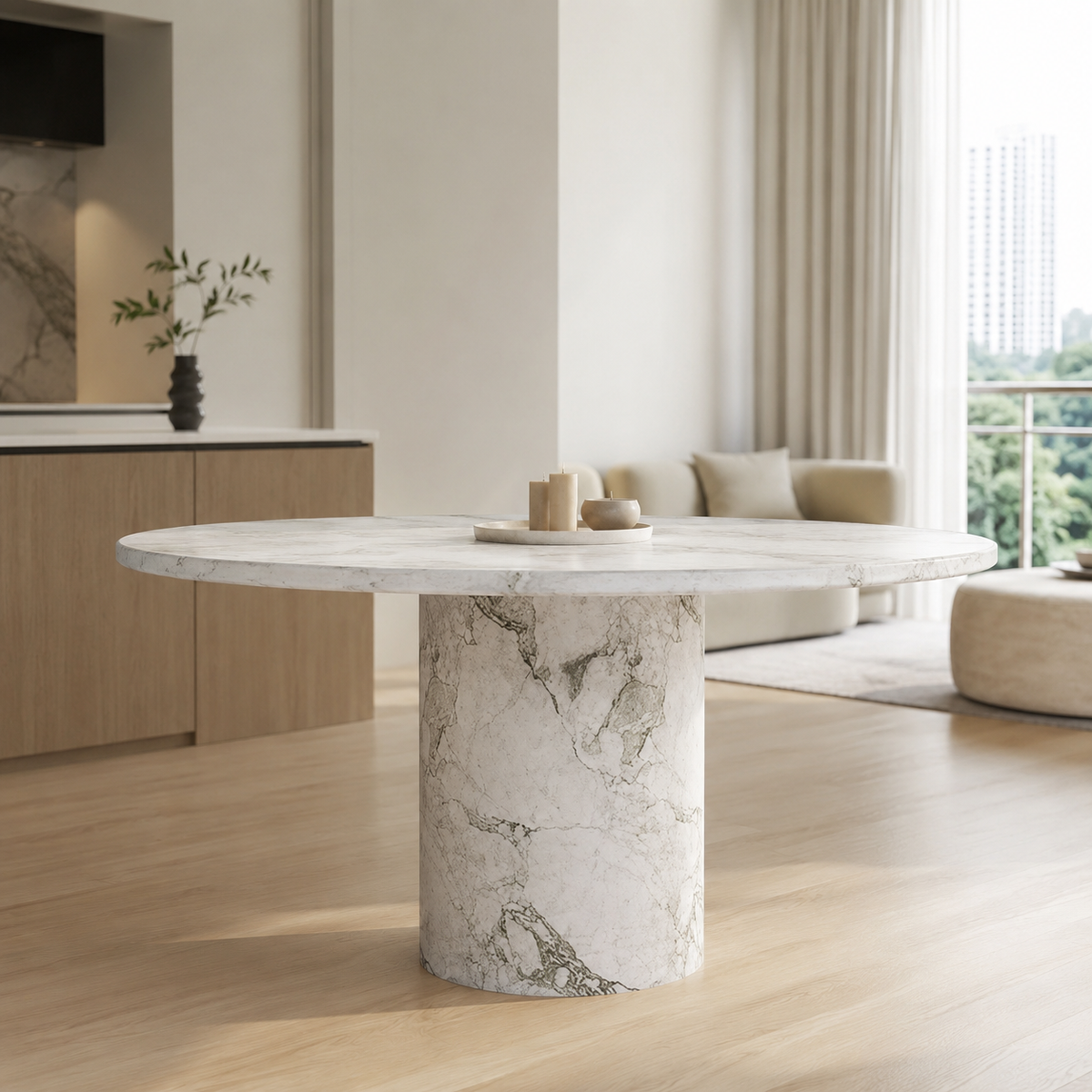 Velmora Round Luxury Stone Dining Table