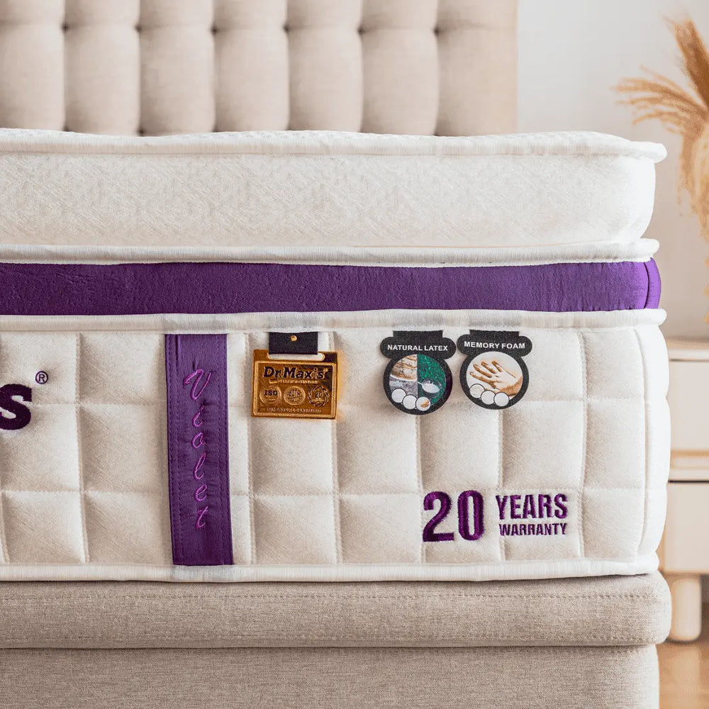Megafurniture | Dr.Maxis Cool Violet 15 Inch Pocketed Spring Mattress | Mattress