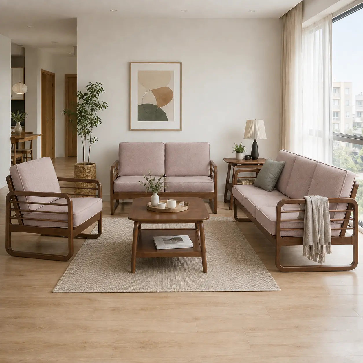 Pryvelle Fabric Wooden Frame Sofa ACE