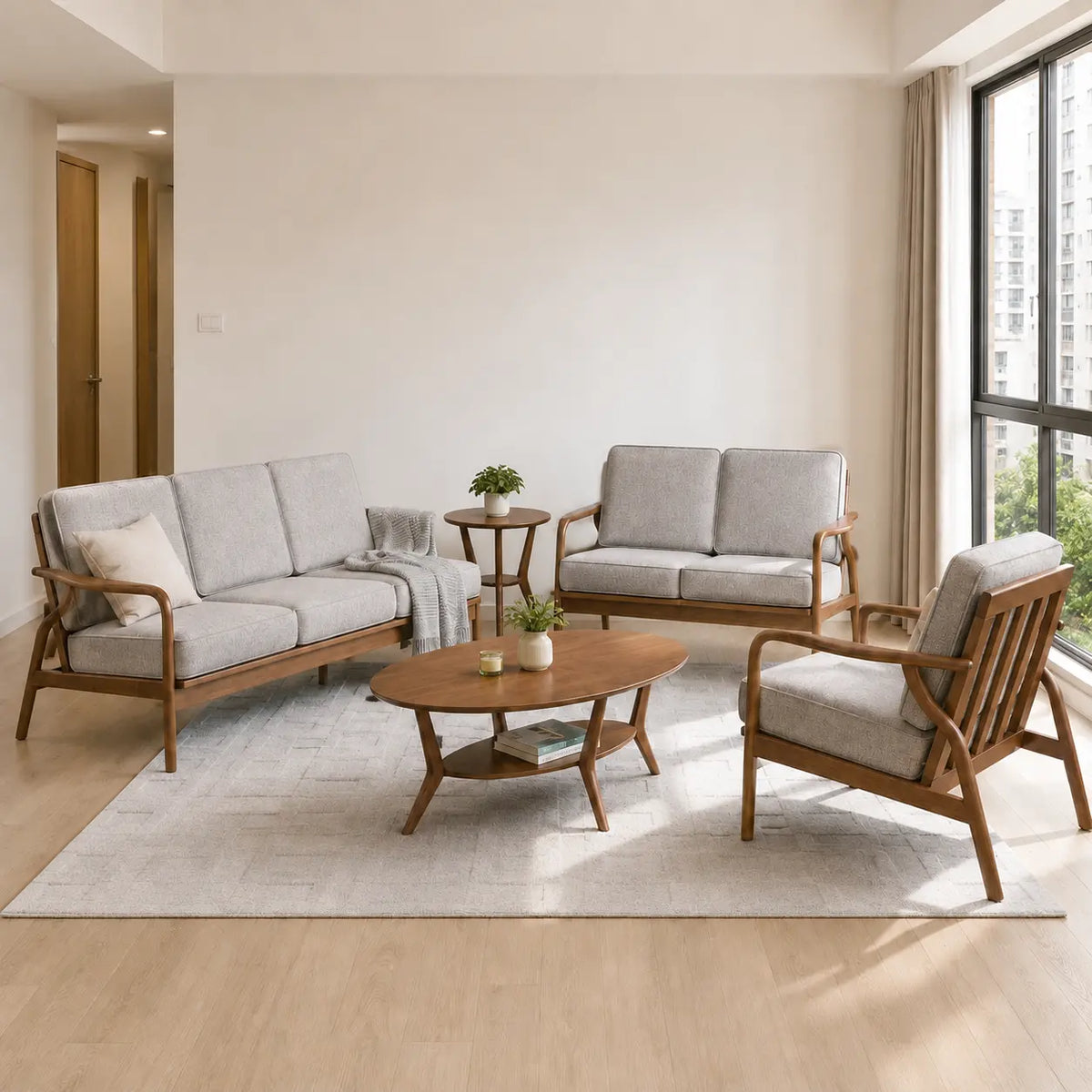 Sileven Fabric Wooden Frame Sofa ACE