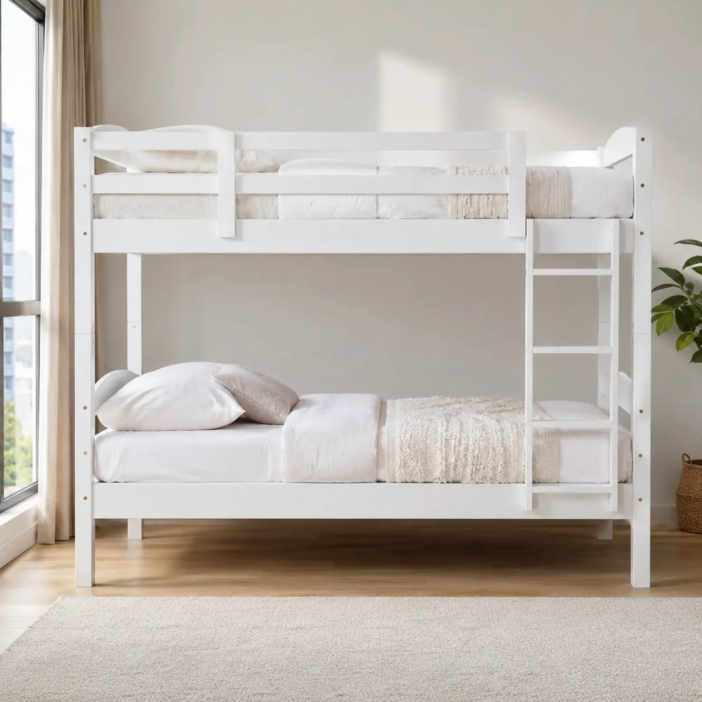 Korven White Wooden Double Decker Bed ACE