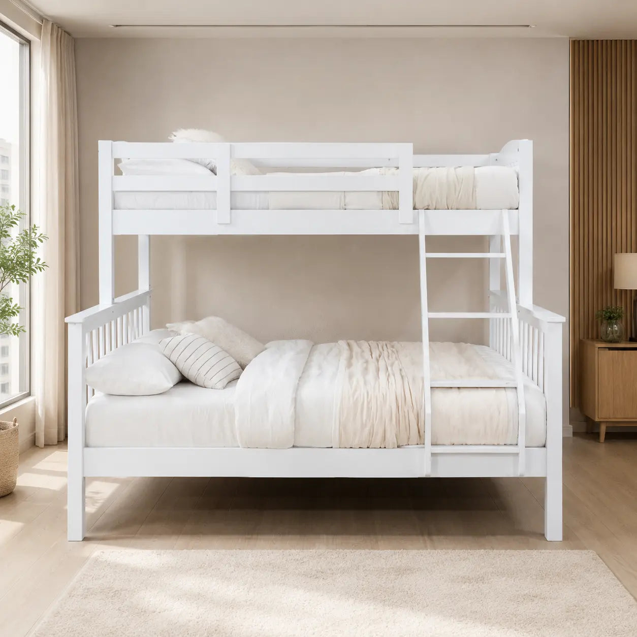 Lysaro White Wooden Double Decker Bed Frame ACE