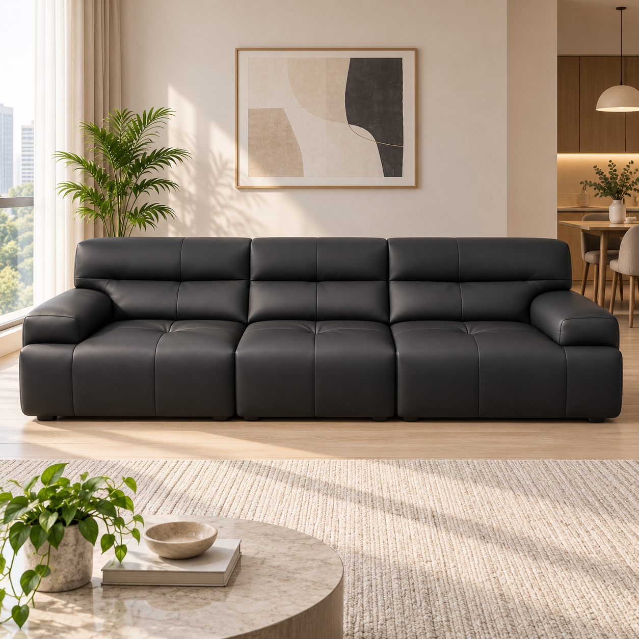 Mireque Leather Sofa