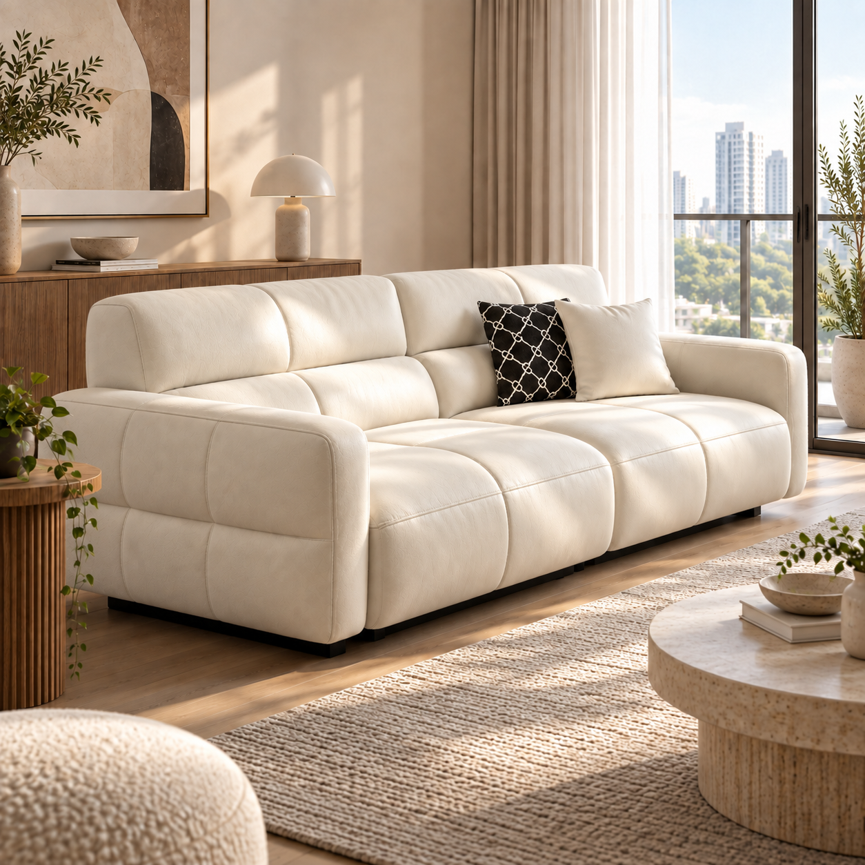 Dervane Leather Sofa