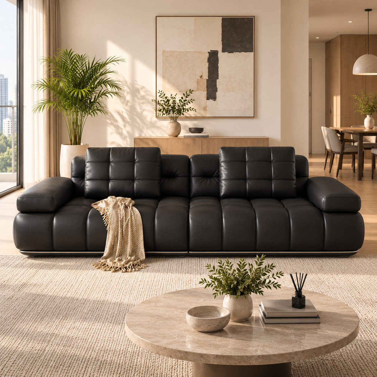 Ilvane Leather Sofa