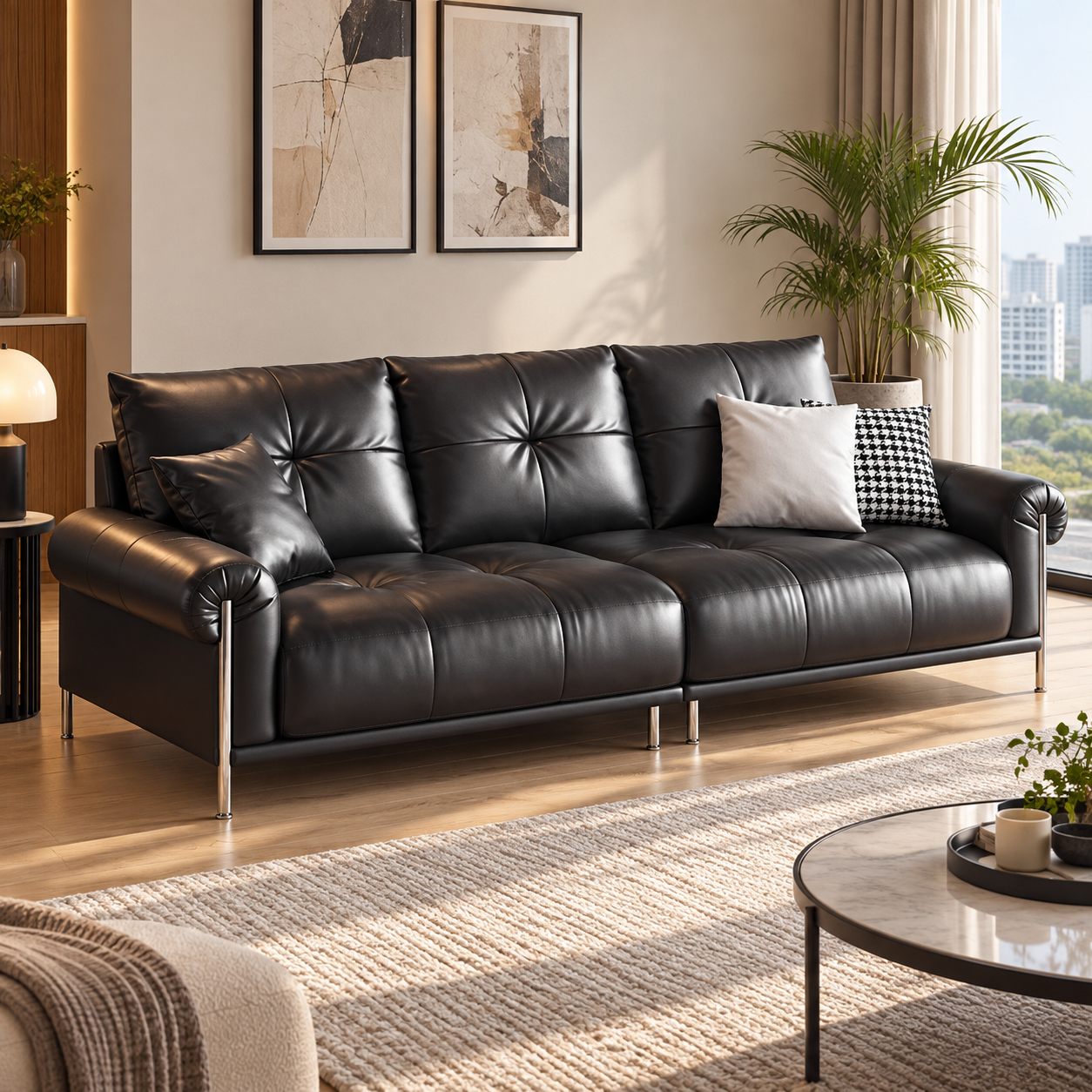 Kestrelle Leather Sofa