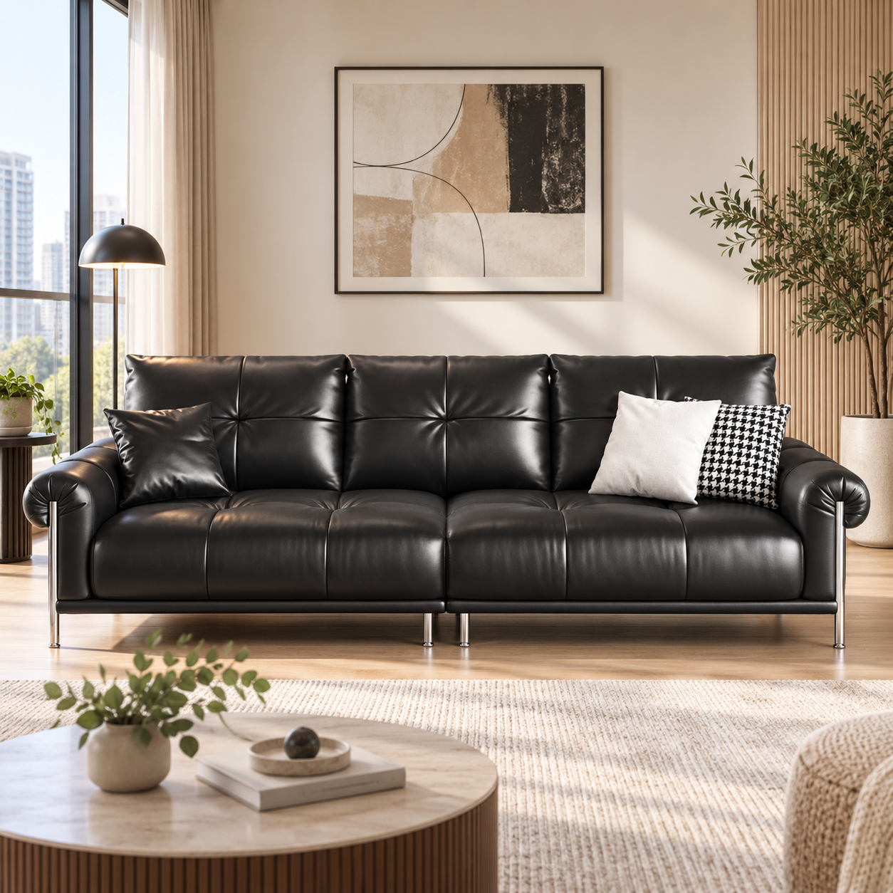 Kestrelle Leather Sofa