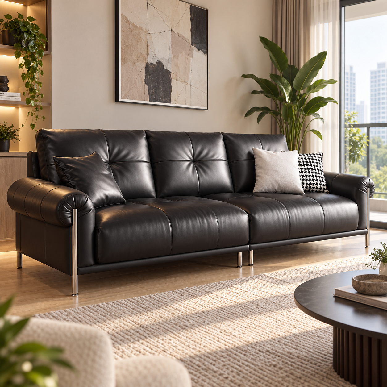 Kestrelle Leather Sofa