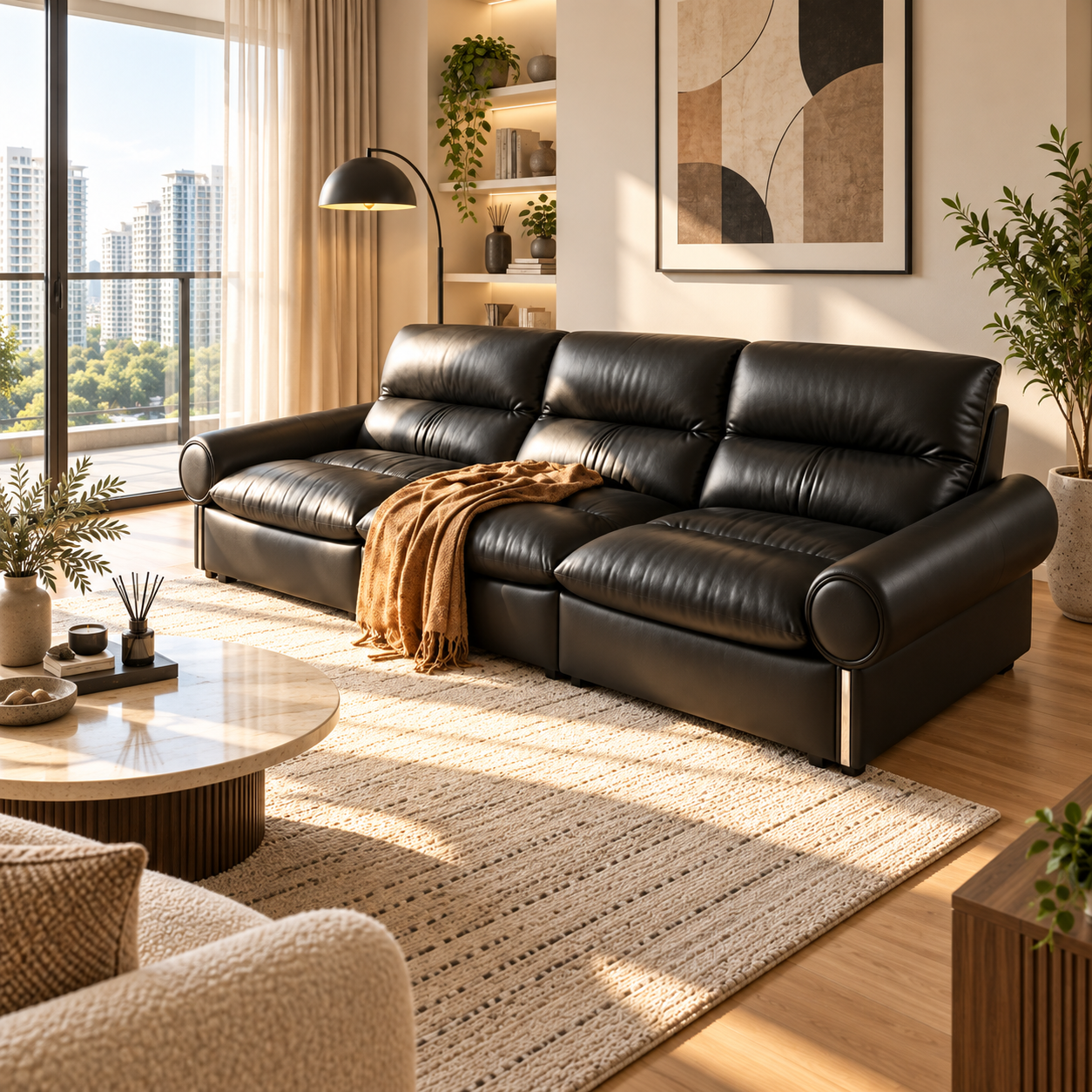 Odrisse Genuine Leather Sofa