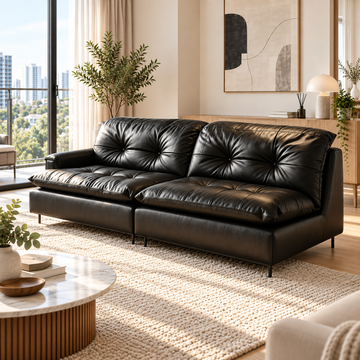 Sestine Leather Sofa