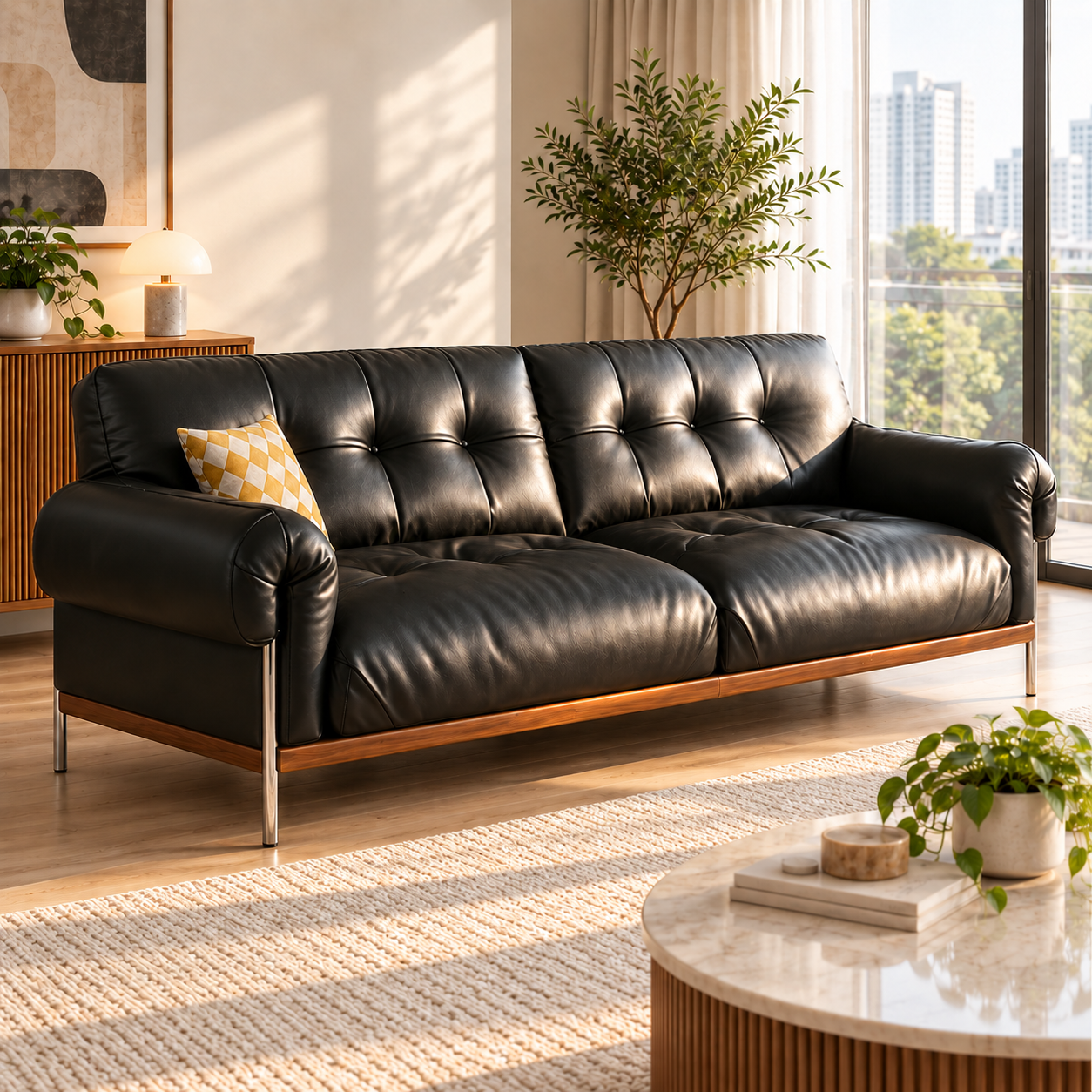 Tariane Leather Sofa