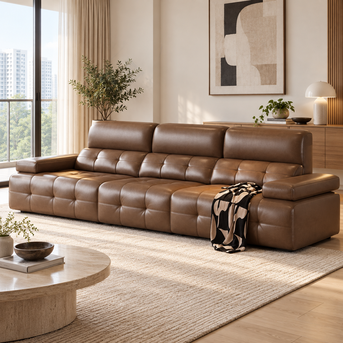 Yvaren Leather Sofa