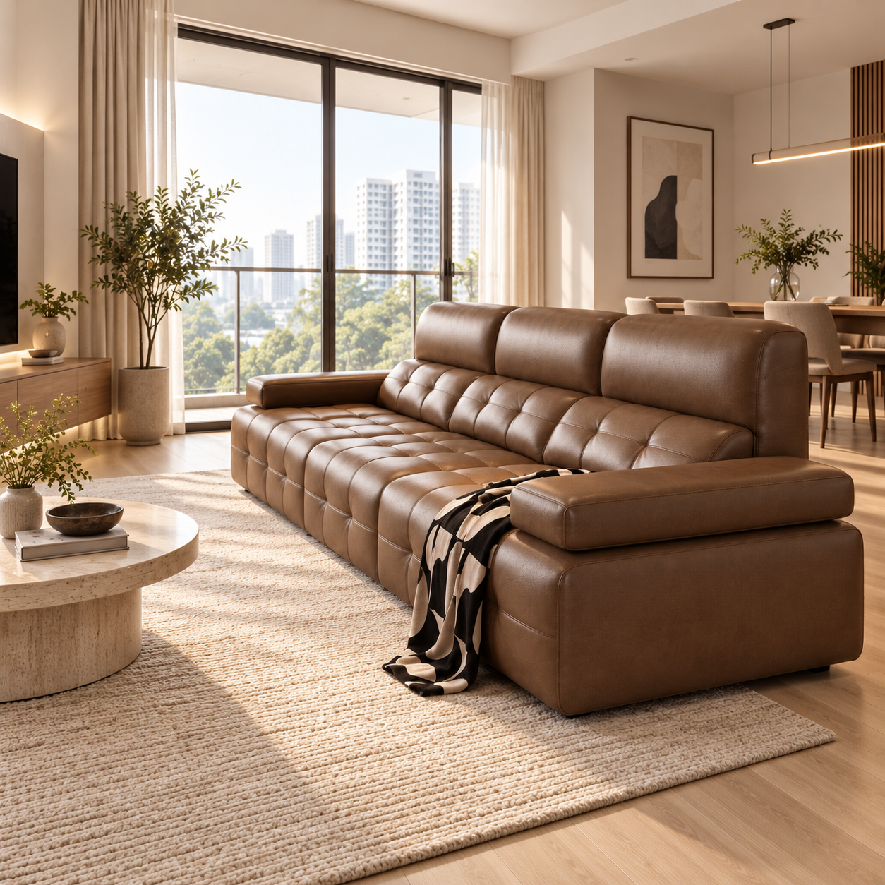 Yvaren Leather Sofa