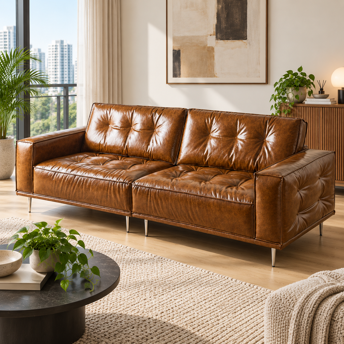 Delaric Leather Sofa