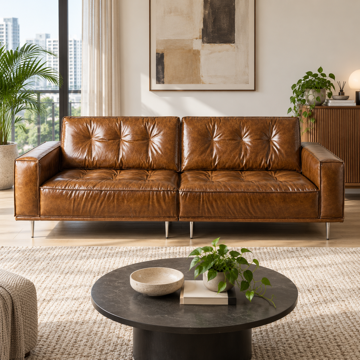 Delaric Leather Sofa