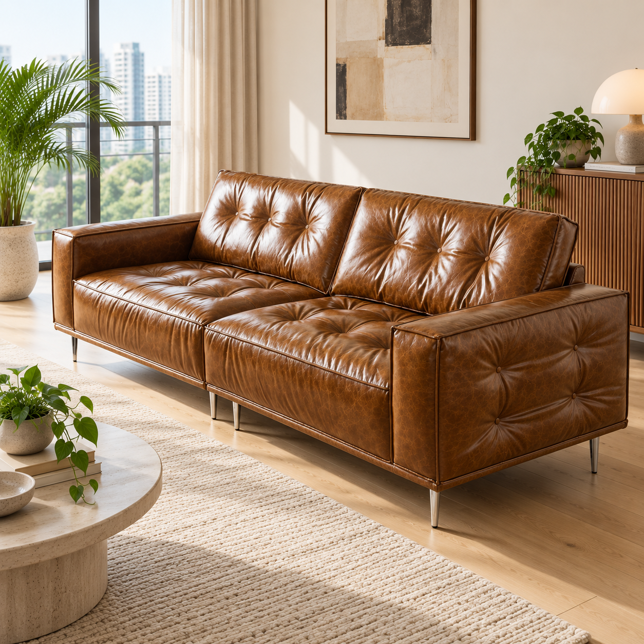 Delaric Leather Sofa