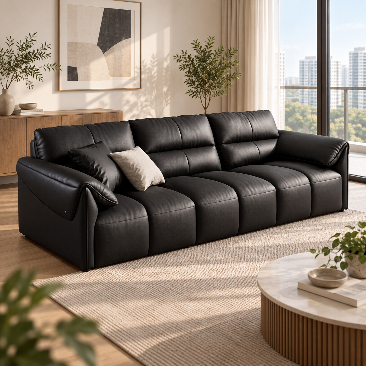 Meradin Leather Sofa