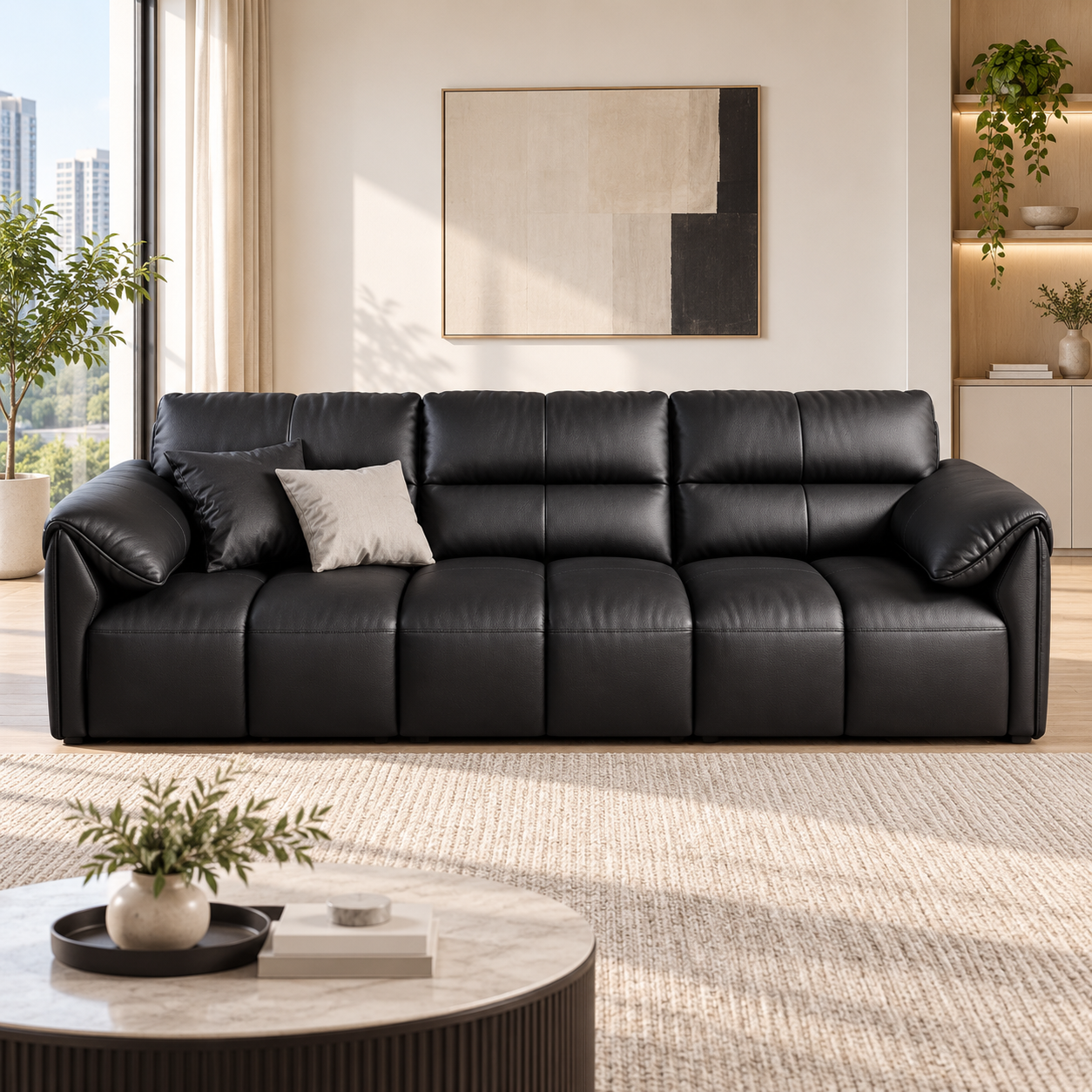 Meradin Leather Sofa