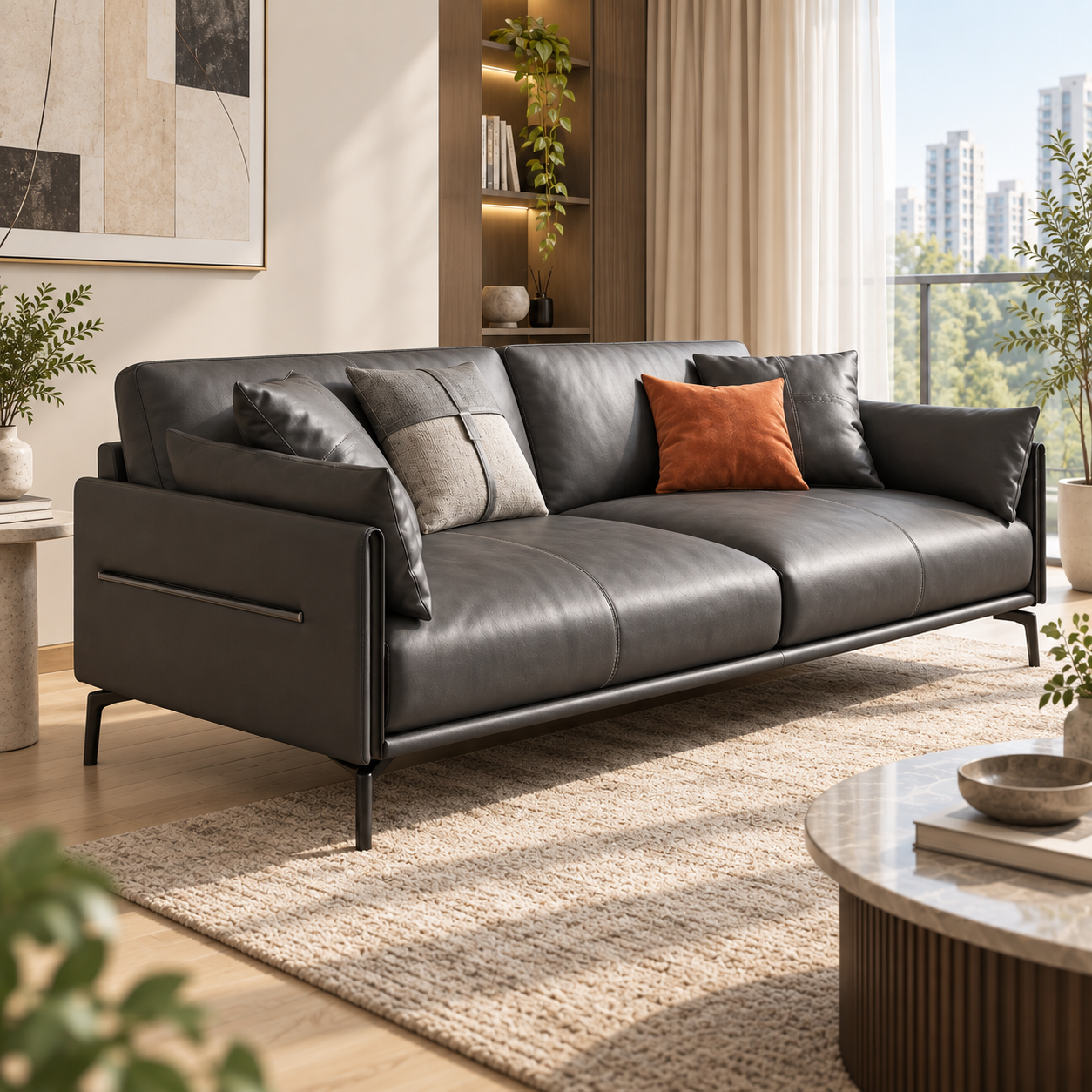 Arvenne Leather Sofa