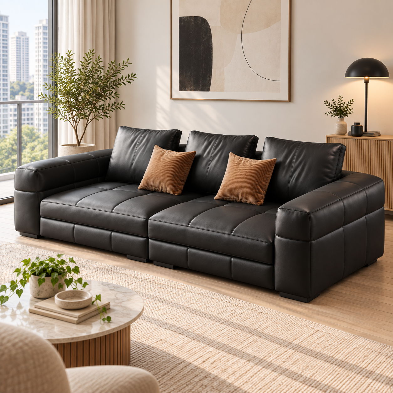 Aurelith Leather Sofa