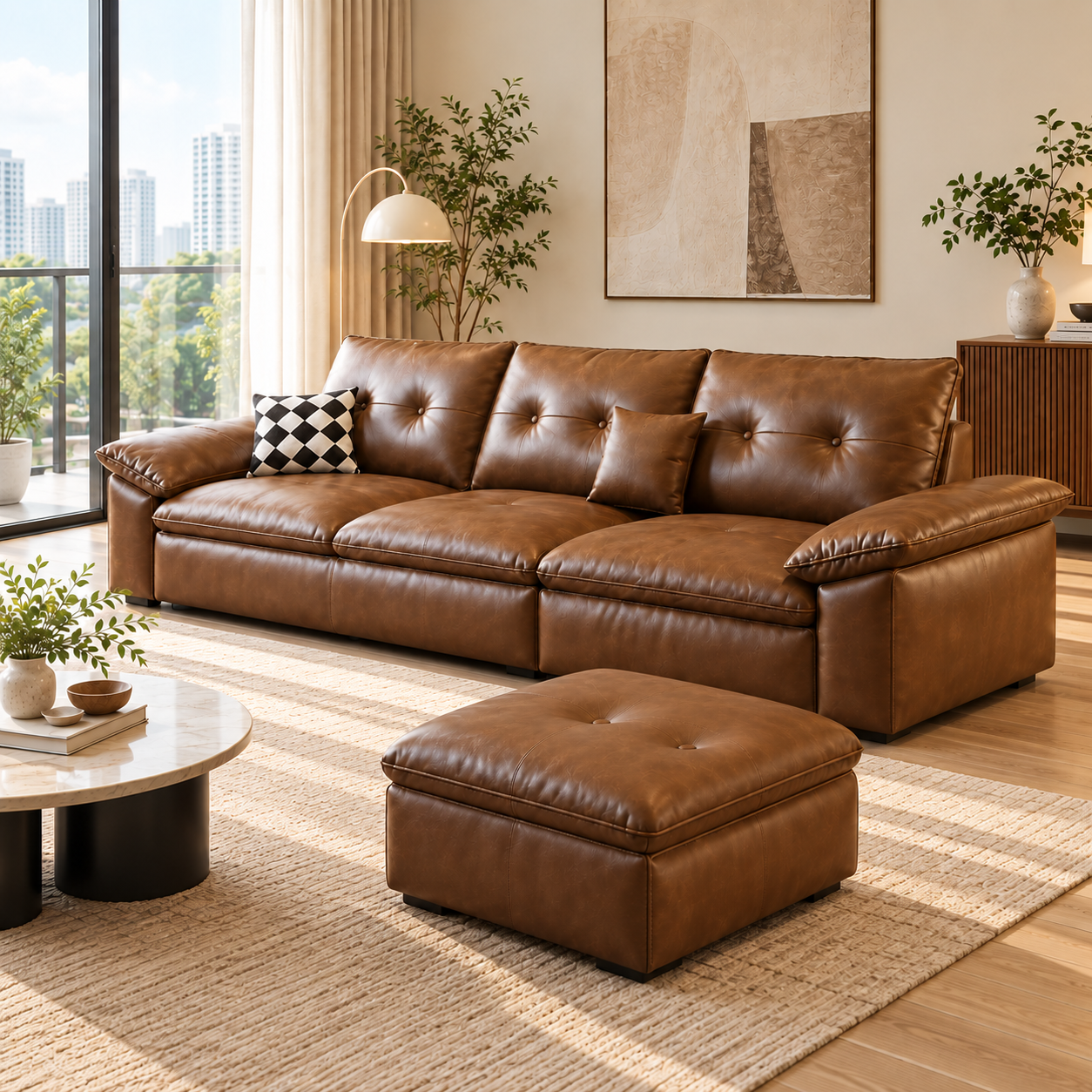 Ismerel Leather Sofa