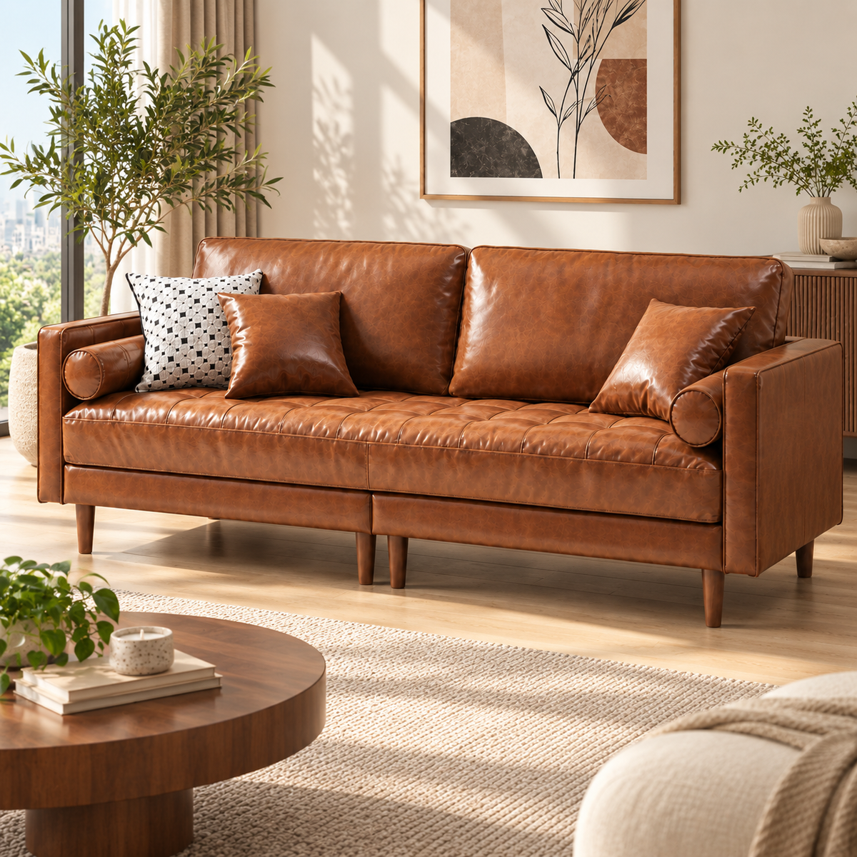 Jovalin Leather Sofa