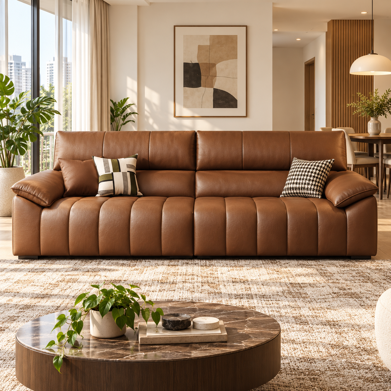 Letharo Leather Sofa