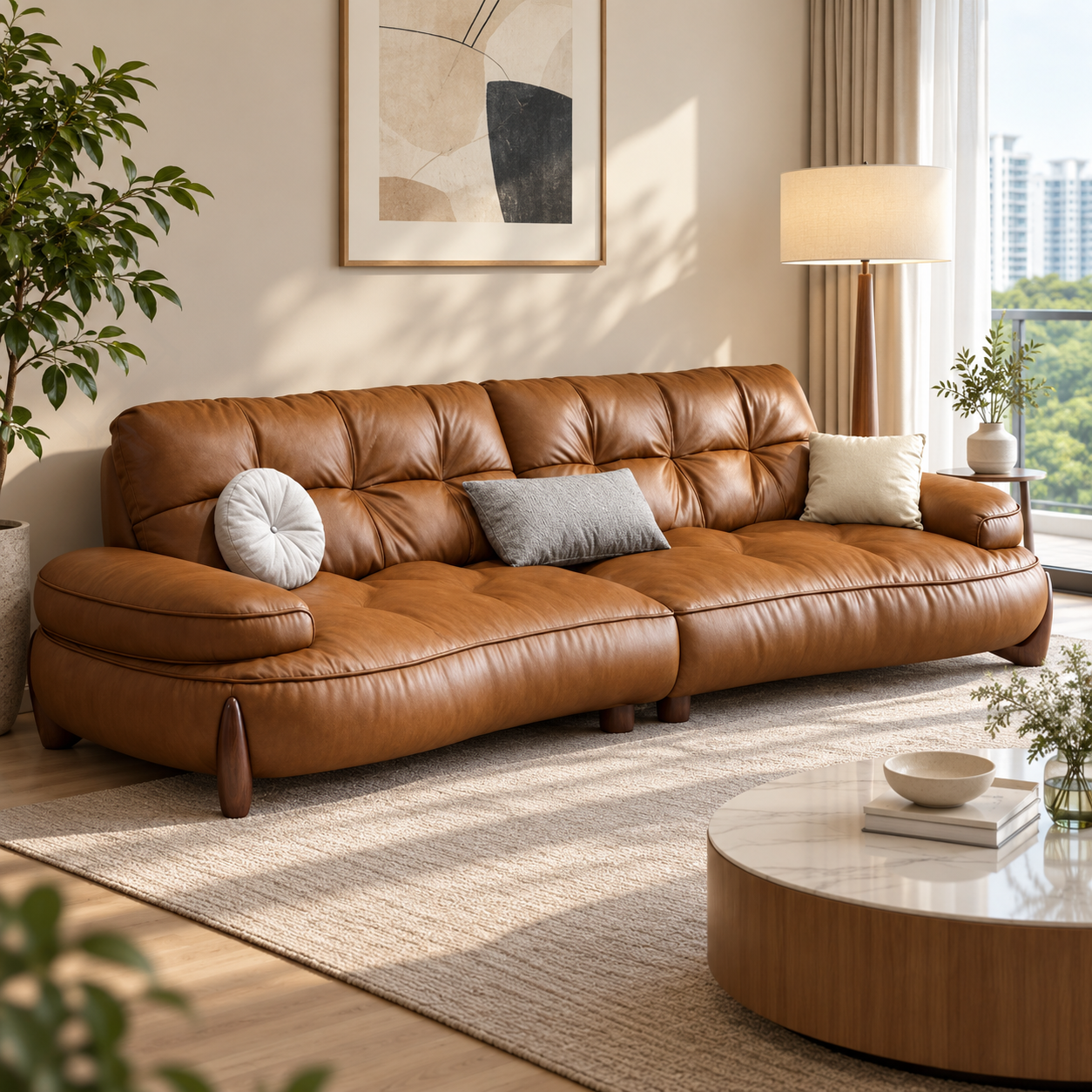 Meralin Leather Sofa
