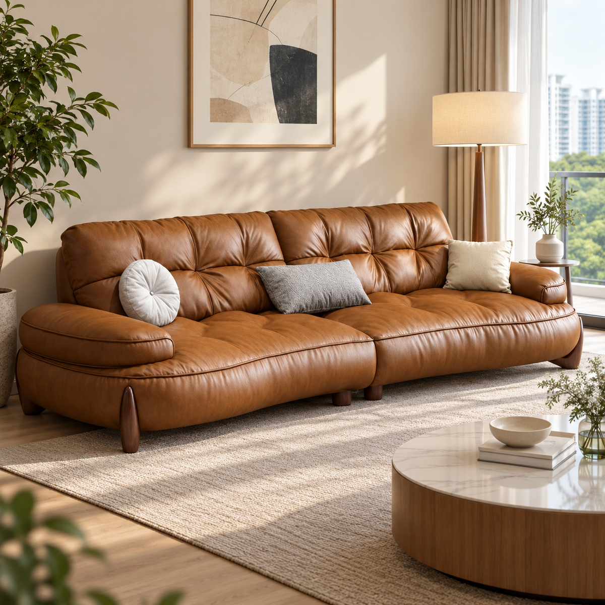 Meralin Leather Sofa