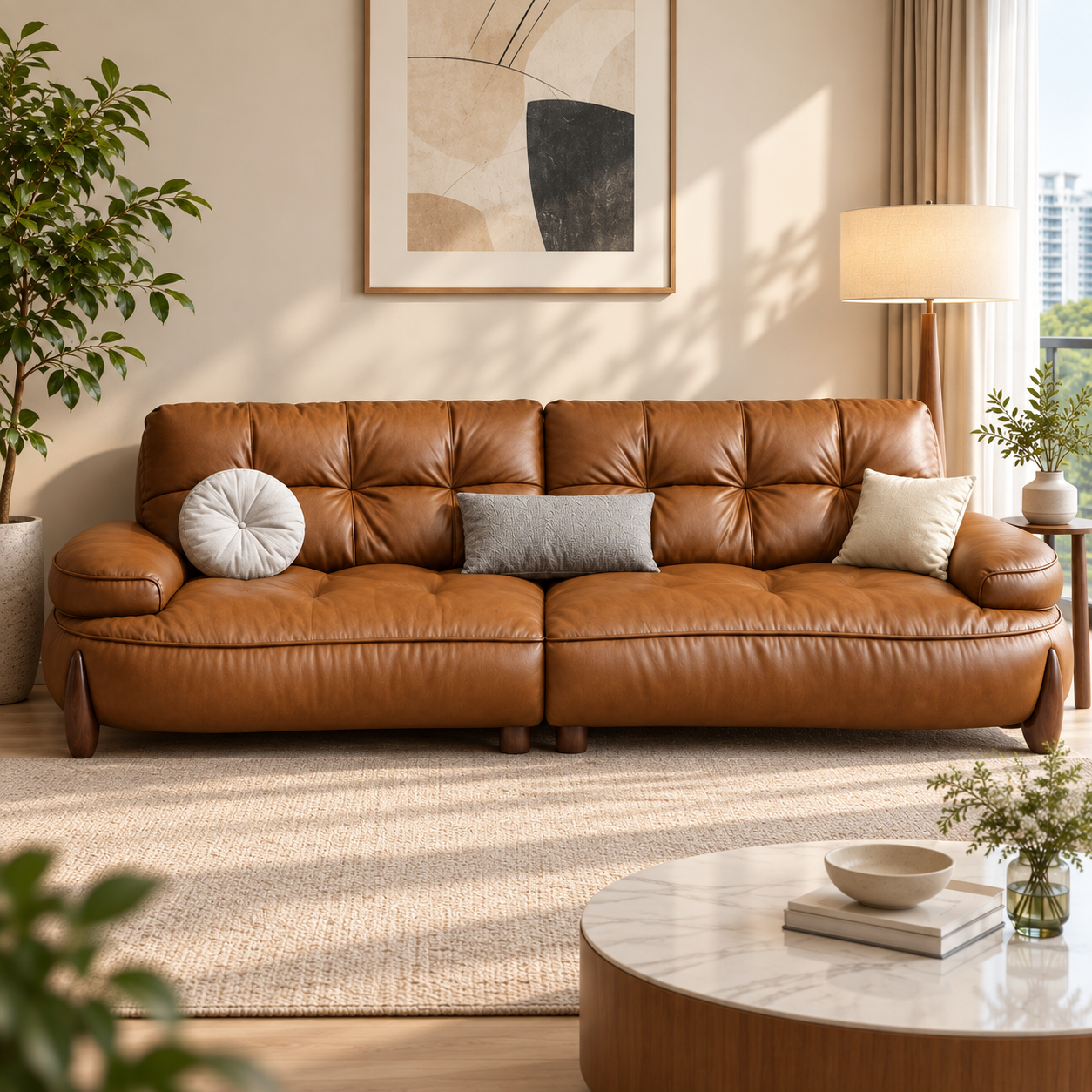 Meralin Leather Sofa