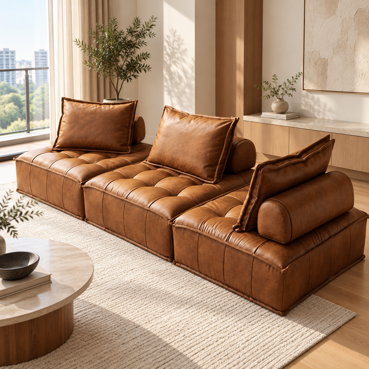 Norelis Faux Leather Sofa