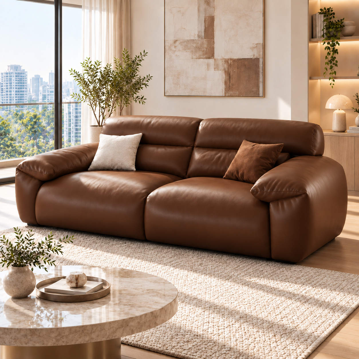 Praelis Genuine Leather Sofa