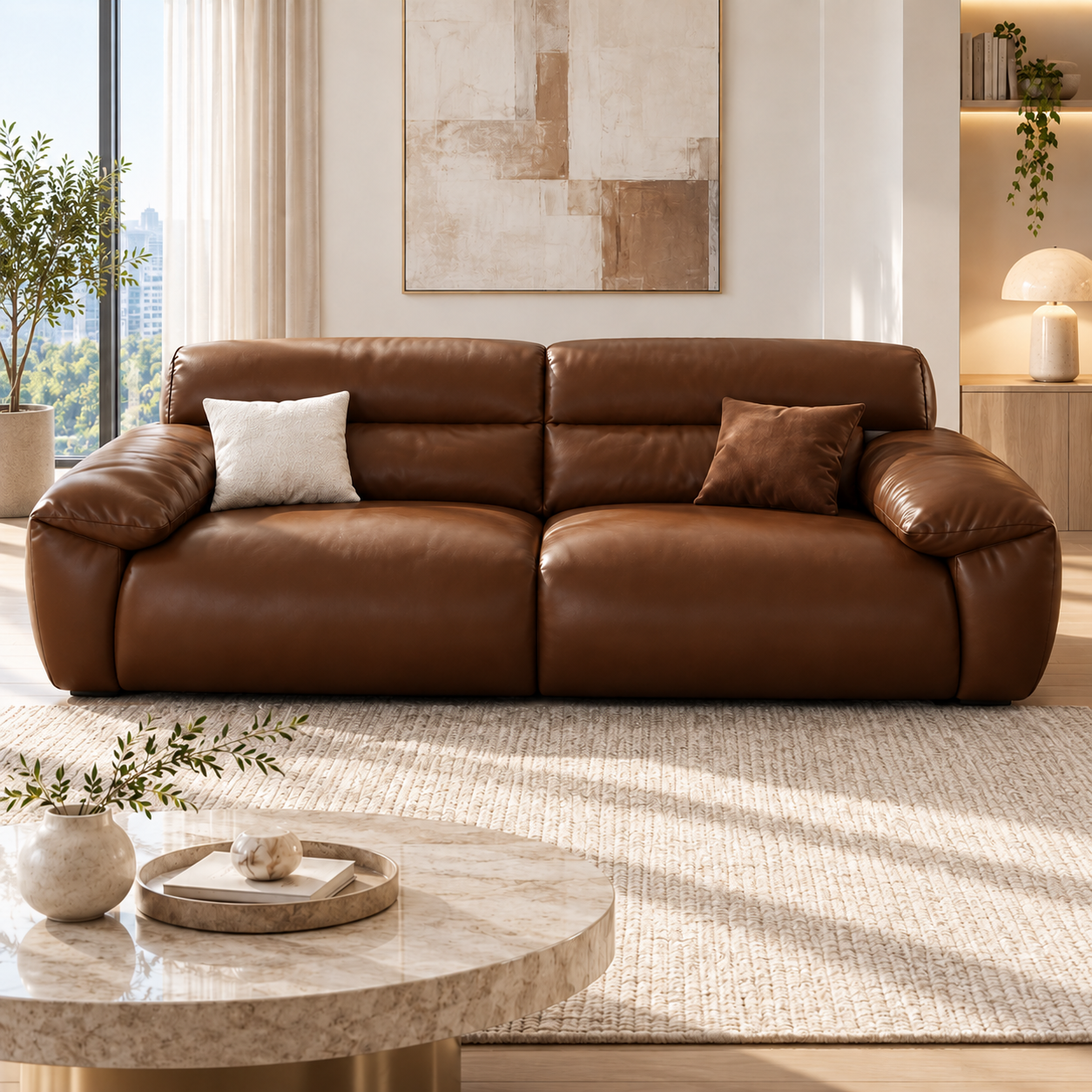 Praelis Genuine Leather Sofa