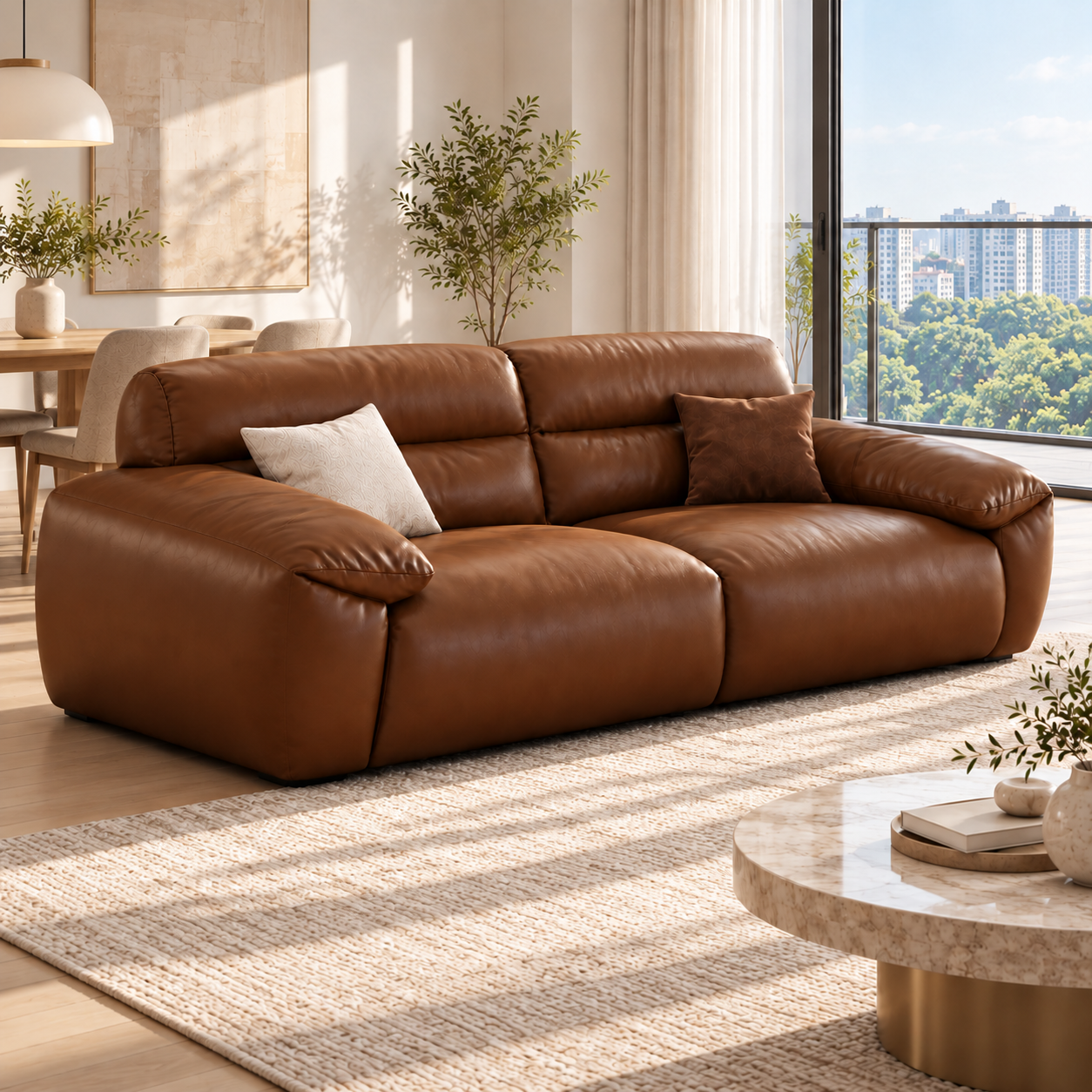 Praelis Genuine Leather Sofa