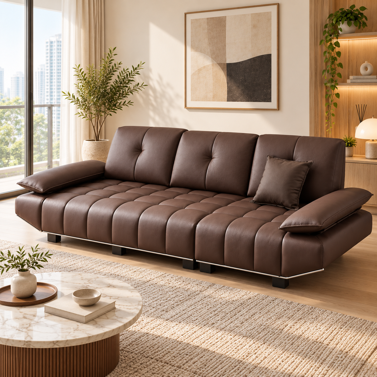 Tavress Leather Sofa