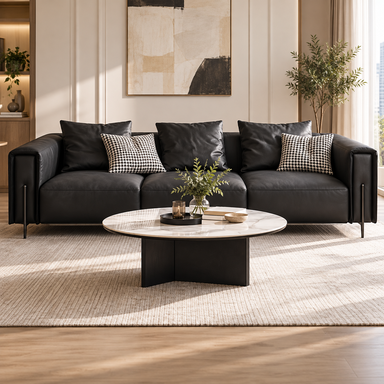 Uldaris Leather Sofa